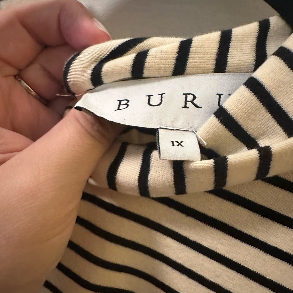 BURU Size 1X Black Striped Mini Dress NWOT
